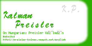 kalman preisler business card